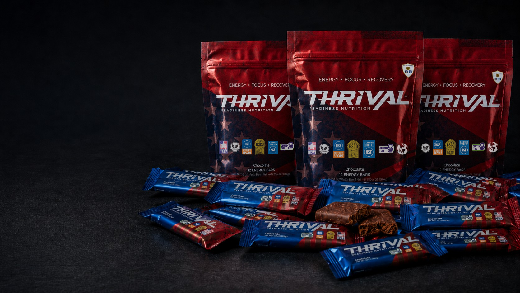 Thrival readiness nutrition bars and pouches